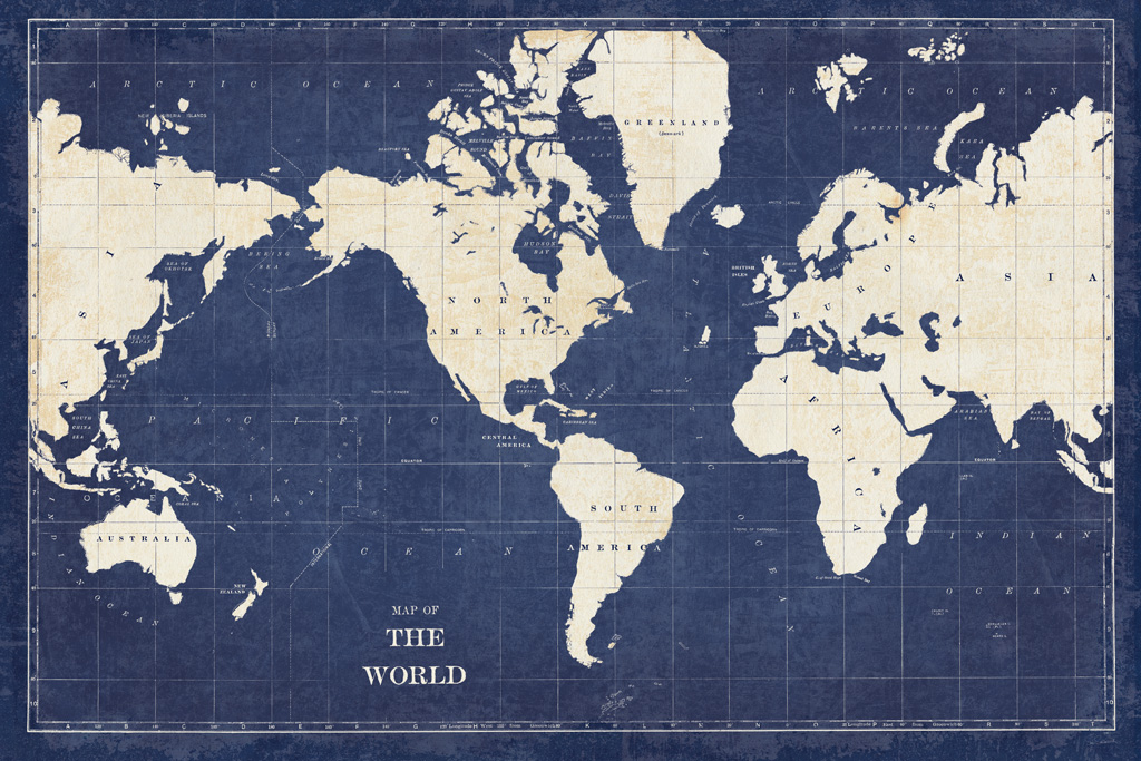 Blueprint World Map #47417 | ArtPosters