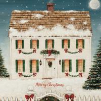 Merry Lil House Sq Merry Christmas #37370