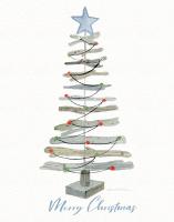 Coastal Holiday Tree III Red Merry Christmas #38881