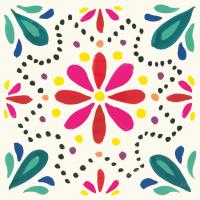 Floral Fiesta White Tile II #41521 Floral Fiesta White Tile II #41521