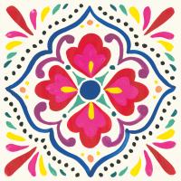 Floral Fiesta White Tile V #41524