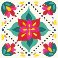 Floral Fiesta White Tile XI #41530 Floral Fiesta White Tile XI #41530
