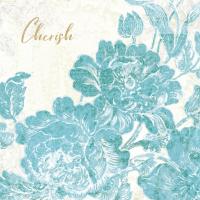 Toile Roses V Teal Cherish #42443 Toile Roses V Teal Cherish #42443