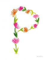 Floral Alphabet Letter XVI #45493 Floral Alphabet Letter XVI #45493