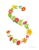 Floral Alphabet Letter XIX #45496 Floral Alphabet Letter XIX #45496