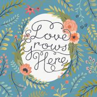 Retro Garden II - Love Grows Here Blue #47196 Retro Garden II - Love Grows Here Blue #47196