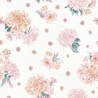 Flowers on White Contemporary Bright Pattern IV #48815 Flowers on White Contemporary Bright Pattern IV #48815