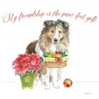Holiday Paws III on White #50883 Holiday Paws III on White #50883