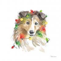 Holiday Paws IX on White #50887 Holiday Paws IX on White #50887