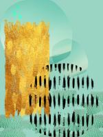 Scandi Abstract Mint Gold #51970 Scandi Abstract Mint Gold #51970