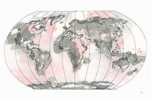 World Map Blush v2 #53933 World Map Blush v2 #53933
