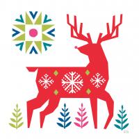 Geometric Holiday Reindeer I Bright #56254 Geometric Holiday Reindeer I Bright #56254