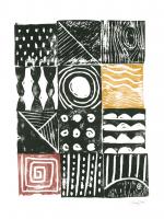 Block Print I Red Yellow #56471 Block Print I Red Yellow #56471