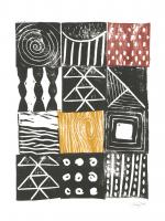 Block Print V Red Yellow #56471 Block Print V Red Yellow #56471