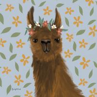 Delightful Alpacas II Floral Crop #58403