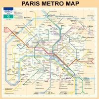 Paris Metro Map - Peach #BE113621 Paris Metro Map - Peach #BE113621
