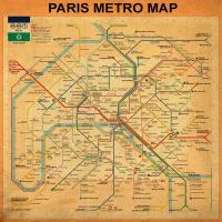 Paris Metro Map - Orange #BE113622 Paris Metro Map - Orange #BE113622