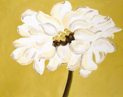 White Flower on Ochre #70387 White Flower on Ochre #70387