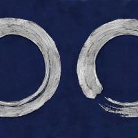 Silver Zen Circle on Blue II #ELR114980
