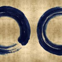 Blue Zen Circle on Gold II #ELR114982