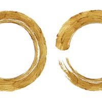 Gold Zen Circle on White II #ELR114986
