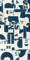 Collaged Letters Teal E #91308 Collaged Letters Teal E #91308