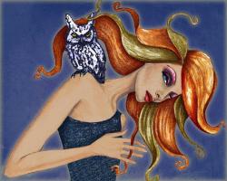 Girl with Owl #JMG111542 Girl with Owl #JMG111542