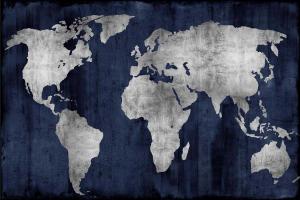 The World - Silver on Blue #RB112665 The World - Silver on Blue #RB112665