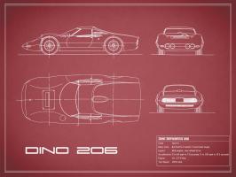 Ferrari Dino 206 1965-Maroon #RGN112740 Ferrari Dino 206 1965-Maroon #RGN112740