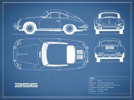 Porsche 356C-Blue #RGN112778 Porsche 356C-Blue #RGN112778