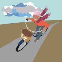 Cloud Girl on Bike #100678 Cloud Girl on Bike #100678
