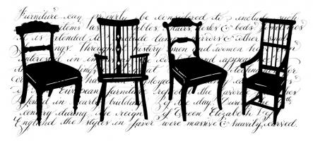 Four Chairs with Calligraphy #76043 Four Chairs with Calligraphy #76043