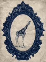 Framed Giraffe in Navy #89795 Framed Giraffe in Navy #89795