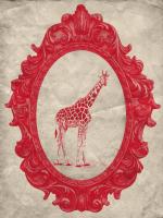 Framed Giraffe in Crimson #89797 Framed Giraffe in Crimson #89797