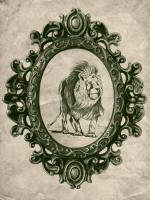 Framed Lion in Evergreen #89799 Framed Lion in Evergreen #89799