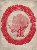 Framed Rhinoceros in Crimson #89803 Framed Rhinoceros in Crimson #89803