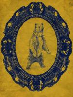 Framed Grizzly Bear in Yellow #89809 Framed Grizzly Bear in Yellow #89809