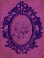 Framed Pig in Violet #89826 Framed Pig in Violet #89826