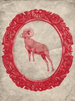 Framed Bighorn Sheep in Crimson #89833 Framed Bighorn Sheep in Crimson #89833