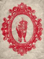 Framed Bison in Crimson #89836 Framed Bison in Crimson #89836
