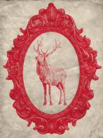 Framed Elk in Crimson #89839 Framed Elk in Crimson #89839
