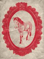 Framed Paint Horse in Crimson #89842 Framed Paint Horse in Crimson #89842