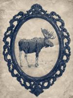 Framed Moose in Navy #89843 Framed Moose in Navy #89843