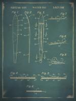 Water Ski Patent Blue #90018 Water Ski Patent Blue #90018
