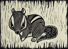 Chipmunk Linocut #90957 Chipmunk Linocut #90957