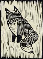 Fox Linocut #90959 Fox Linocut #90959