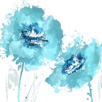 Flower Burst in Aqua I #VAU113489 Flower Burst in Aqua I #VAU113489