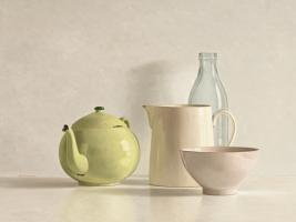 Yellow Teapot, Bottle, Bowl and Jug #IG 4569 Yellow Teapot, Bottle, Bowl and Jug #IG 4569